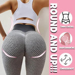 TikTok Leggings Women Gym Leggings High Waist Yoga Pants Butt-Lifting Trousers Tights Honeycomb Runnning Trousers - FUNDA