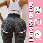 TikTok Leggings Women Gym Leggings High Waist Yoga Pants Butt-Lifting Trousers Tights Honeycomb Runnning Trousers - FUNDA