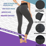 TikTok Leggings Women Gym Leggings High Waist Yoga Pants Butt-Lifting Trousers Tights Honeycomb Runnning Trousers - FUNDA