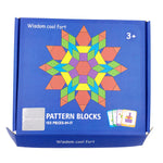 Wisdom Cool Fort Wooden Pattern Blocks Set Geometric Manipulative Shape Puzzle – Educational toys for teaching patterns - FUNDA