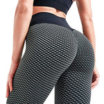 TikTok Leggings Women Gym Leggings High Waist Yoga Pants Butt-Lifting Trousers Tights Honeycomb Runnning Trousers - FUNDA